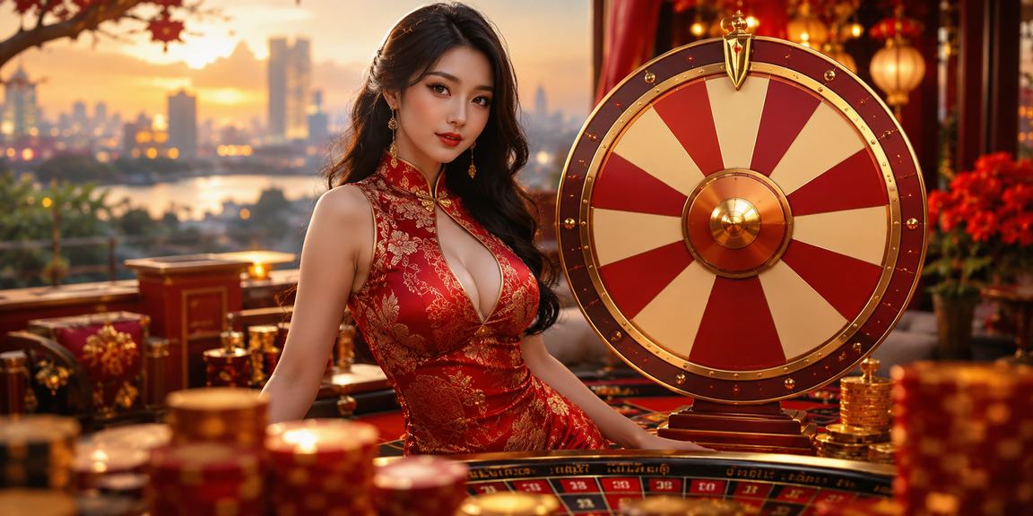 Người dùng Hà Nội trong áo dài xem hoạt động lucky draw trên điện thoại