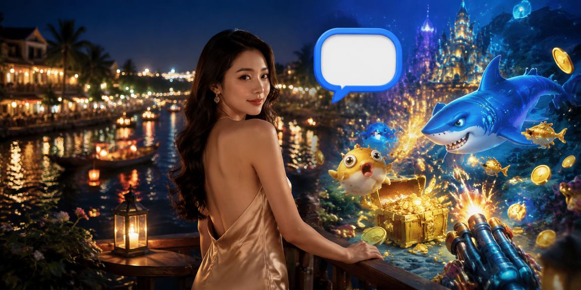 Bối cảnh Hội An ven biển với chủ đề casino và cá cược giải trí